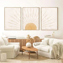 Axyaa Geometric Nature Sun Rising Line Art Mid Century Modern Wall Print