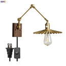 Axyaa Copper Arm LED Wall Sconce Pull Chain Switch Nordic Luminaria