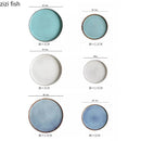 Axya Blue Ceramic Steak Plate - Molecular Cuisine Specialty Tableware