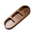 Axyaa Wooden Divided Serving Tray | Multi Compartment Sauce Dishes Elegant Wood Plates