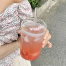 Axyaa Glass Tumbler with Lid and Straw for Cold Drinks