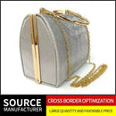 Axyaa Silver Striped Evening Bag Handbag with Chain Crossbody