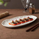 Axyaa Irregular Stone Pattern Ceramic Sushi Fish Plate.