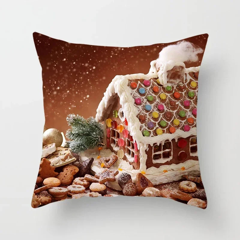 Axyaa Christmas Home Pillowcases: Printed Bed Decorative Cushion Covers