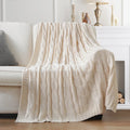 Axyaa Knit Throw Blanket for Bed Couch Sofa Warm Cozy Decorative Plaid Crochet Blanket