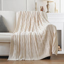 Axyaa Knit Throw Blanket for Bed Couch Sofa Warm Cozy Decorative Plaid Crochet Blanket