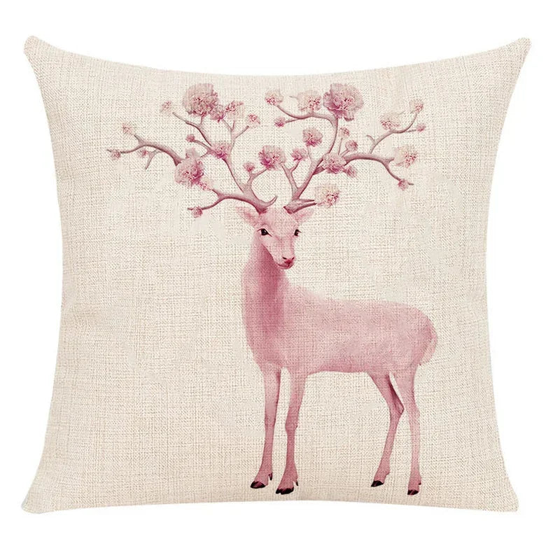 Milu Deer Pattern Print Pillow for Home Decor by Axyaa