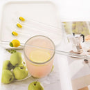 Axyaa Lemon Shaped Glass Drinking Straws Set with Brush Bag - Bar Drinkware