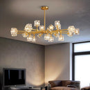 Axyaa Crystal Chandelier - Luxury Living Room & Dining Room Ceiling Light