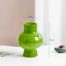 Axyaa Green Glass Vase Hydroponics Plant Pot for Table Decoration Aesthetic Floral Room Decor