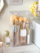Axyaa Acrylic Makeup Brush Holder & Organizer for Cosmetics, Pencils, Lipsticks - Clear Storage Box