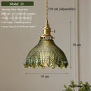 Axyaa Nordic Green Glass Pendant Lamp - Brass Ceiling Lighting for Kitchen Island