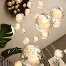 Axyaa Crystal Stair Chandelier: Modern LED Ceiling Lamp for Living Room