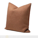 Axyaa Modern Leather Woven Orange Square Pillow