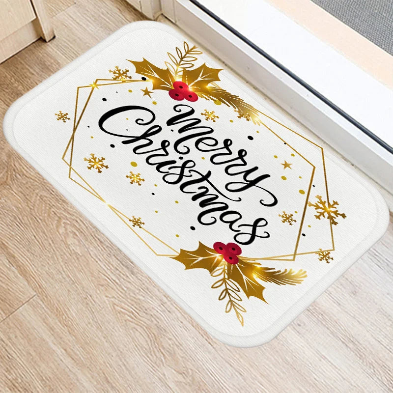Axyaa Golden Black Letter Printed Door Mat, Non-Slip Floor Home Decoration