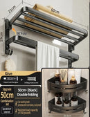 Axyaa Bathroom Essentials Set: Towel Rack, Hook, Bar, Tissue & Toothbrush Holder