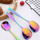 Axyaa Stainless Steel Flat Spoons Set for Soup Stirring - 3 Sizes Kitchen Flatware