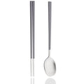 Axyaa Stainless Steel Cutlery Set: 2Pcs Spoons & Chopsticks Flatware Set