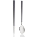 Axyaa Stainless Steel Cutlery Set: 2Pcs Spoons & Chopsticks Flatware Set
