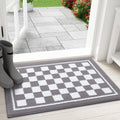 Axyaa Muddy Paws Lattice Indoor Absorbent Door Mat Grey 43x76