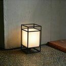 Axyaa Modern Black Iron Table Lamp with White Fabric Shade and E27 LED Bulb