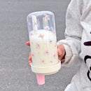 Axyaa Kawaii Bow Plastic Water Bottle with Straw - Summer Bubble Tea Cup