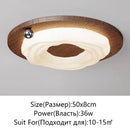 Axyaa Nordic Walnut LED Ceiling Light - Dimmable Minimalist Chandelier for Living Room