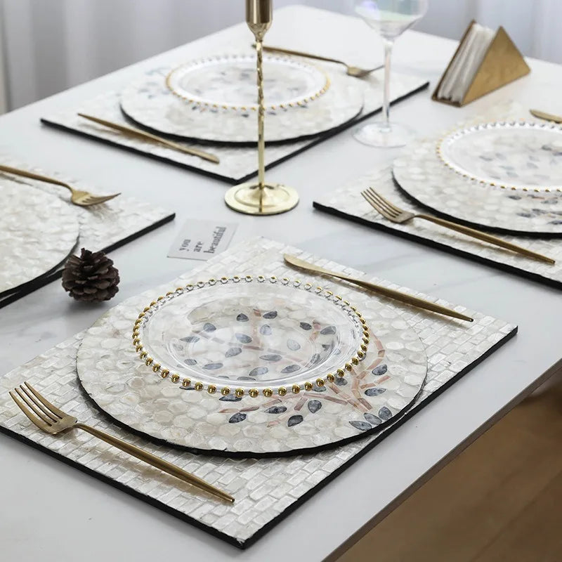 Axya Luxury Colored Shell Insulated Placemat Dinner Plates
