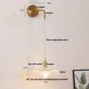 Axyaa Copper LED Wall Lamp Sconce with Glass Shade & Pull Chain Switch