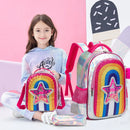Axyaa Rainbow Girls Backpack Set: School, Travel, Laptop, Lunch Box, Pencil Case