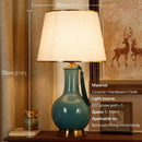 Axyaa Green Ceramics Table Lamp LED Modern Design for Home Bedroom
