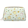 Axyaa Pompompurin Leather Makeup Bag: Trendy Large Cosmetic Toiletry Zipper Pouch