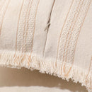 Boho Fringed Edge Striped Pillow Covers 30x50 for Living Room Sofa by Axyaa