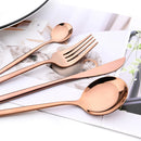Axyaa 12-Piece Black Gold Stainless Steel Cutlery Set for Parties and Kitchens
