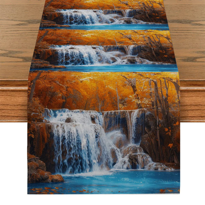 Autumn Maple Table Runner for Dining & Kitchen Decor by Axyaa