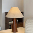 Axyaa Wood Table Lamp with Silk Lampshade for Bedroom Home Decor