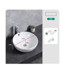 Axyaa Ceramic Pedestal Washbasin Set - Round Balcony & Bathroom Models, Faucet Excluded