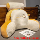 Axyaa Fluffy Striped Cartoon Waist Sofa Pillow for Reading and Bed Support