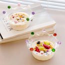 Axyaa Clear Glass Fruit Plate Bowl - Large Capacity Dessert Ice Cream Dish