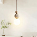 Axyaa Nordic Stone Wood LED Chandelier Pendant Light - Modern Decorative Hanging Light