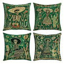 Day of the Dead Skeleton Pattern Pillow Covers by Axyaa - Sofa, Bedroom, Car Pillow Cover
