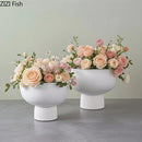Axyaa Black & White Ceramic Vase: Modern Table Decor for Flowers, Plants, and Aesthetics