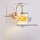 Axyaa Glass Flower LED Wall Light Bedroom Vintage Pull Chain Switch Bedside Sconce