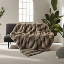 Axyaa Luxury Fox Fur Plaid Blanket for High-End Home Decoration