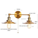 Axyaa Industrial Pink LED Wall Light with Pull Chain Switch - Two Heads Industrial Bedroom Lamp