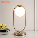 Axyaa Gold Metal Base Glass Ball LED Desk Lamp - Art Decor Statement Piece