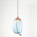 Axyaa Blue Glass LED Pendant Lamp for Coffee Shop & Bar Counter Chandelier