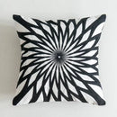 Axyaa Black White Embroidered Cotton Cushion Cover 45x45cm Square for Sofa Bed