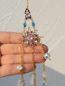 Axyaa Crystal Chakra Moon Sun Catcher for outdoor Garden Decor & Home Gift