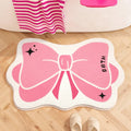 Axyaa Fluffy Soft Bow Living Room Carpet - Large Area Rug for Girls